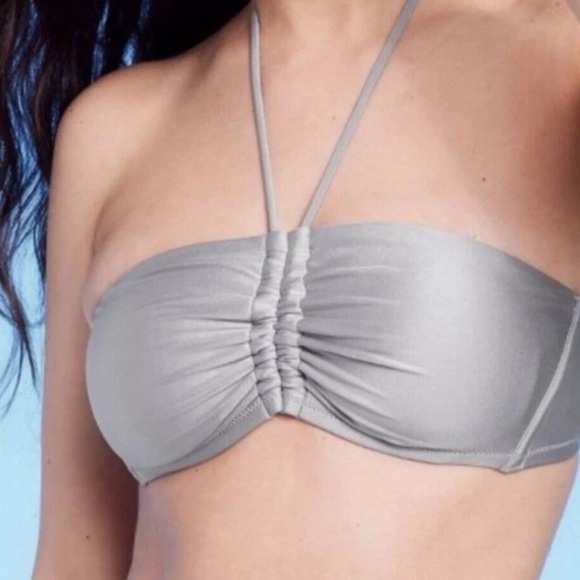 Shade & Shore Gray Ruched Bandeau Bikini Top|High-Waisted Bikini Bottom 2X. NWT - Picture 6 of 15